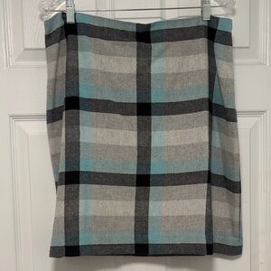 Talbots Checkered Pencil Skirt in Black, Gray, and Blue